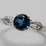 幸せのホースシュー ロンドンブルートパーズ ダイヤモンド リング 指輪 PT900 K18 K10対応　 誕生石11月