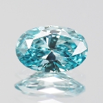 ☆UV蛍光 VS1 ブルートリートダイヤモンド オーバル FANCY INTENSE GREEN BLUE 0.363ct<br><br>※こちらのルースを使用してのカスタマイズもお受けできます。誕生石4月