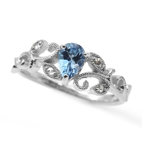 �V���s�̔�20%OFF �T���^�}���A�J���[�A�N�A�}���� ���[�Y�J�b�g�_�C�������h �����O �c�^�̗t���C�� �w�� PT900 K18 K10�Ή� �a���΂R��<br>3/23�� ��118140����94512�ō� �����ΏۊO