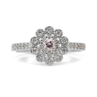 ����1�{ PT900 0.09ct �s���N�_�C�������h 0.25ct �_�C�������h �t�����[ �����O 12�� �T�C�Y�ύX����܂� �a����4��