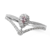 ����1�{ PT900 0.05ct �s���N�_�C�������h 0.22ct �_�C�������h �����O 13�� �T�C�Y�ύX����܂� �a����4��