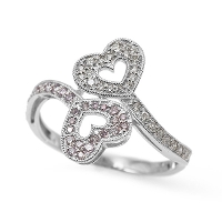 ����1�{ PT900 0.12ct �s���N�_�C�������h 0.15ct �_�C�������h �����O 13�� �T�C�Y�ύX����܂� �a����4��