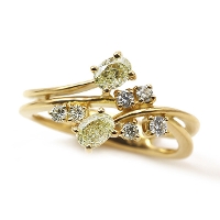 ����P�{ K18YG 0.75ct �}���`�J���[�_�C�������h �����O 13�� �T�C�Y�ύX����܂� �a����4��