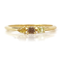 ����P�{ K18YG 0.26ct �}���`�J���[�_�C�������h �����O 11�� �T�C�Y�ύX����܂� �a����4��