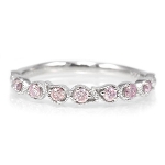 数量限定　PT900 スチールピンクダイヤモンド リング「ドロップライン」 <br> 春色ピンク