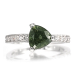 限定1本 PT900 ルチルペリドット トリリアント ダイヤモンド リング 指輪 誕生石7月 #11 サイズ変更承ります