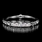 限定1本 K18WG 0.15ct 6石 ダイヤモンド シンプル リング 指輪 誕生石4月 #11 サイズ変更承ります