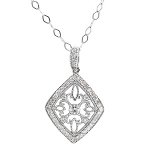 限定1本 K18WG 0.3ct ダイヤモンド ペンダント シャラシャラチェーン付 誕生石4月 <br> クリスマス 